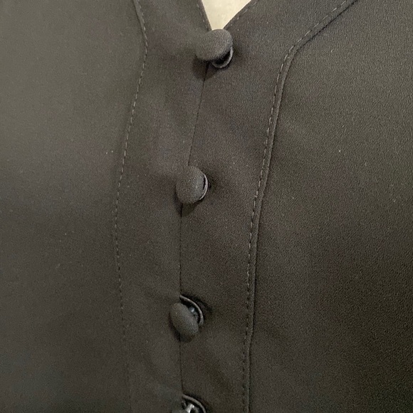 Express Black Portofino V-Neck Button Front Detail Blouse Top Shirt Fall Boho - Picture 5 of 16